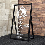 サインモールオリジナル ショップサインスタンド ブラック 透明アクリル板仕様