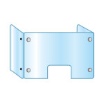 3面・コの字型アクリルパーテーション (飛沫感染プロテクションガード)  3面窓付 600×900×300 (APT3F-M600X900X300)