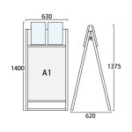 カタログケース付 フラットオープンスタンド看板