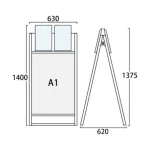 カタログケース付 フラットオープンスタンド看板