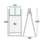 カタログケース付 フラットオープンスタンド看板