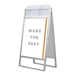 パンフレットケース付 フラットオープンスタンド看板