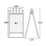 パンフレットケース付 フラットオープンスタンド看板