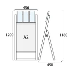 パンフレットケース付 フラットオープンスタンド看板