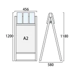 パンフレットケース付 フラットオープンスタンド看板