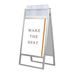 パンフレットケース付 フラットオープンスタンド看板