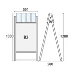 パンフレットケース付 フラットオープンスタンド看板