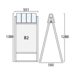 パンフレットケース付 フラットオープンスタンド看板