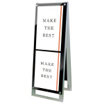 PSSK ポスター用スタンド看板 A1ハーフ ブラック/シルバー 両面 (PSSK-A3TTRB)