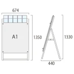 パンフレットケース付 ポスター用スタンド看板 マグネジ