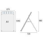 パンフレットケース付 ポスター用スタンド看板 マグネジ