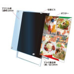 ■ポスターの交換方法は、四隅の化粧ビスを取り外し、面板とアクリルカバーの間にポスターをセットして化粧ビスを留めるだけです。