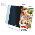 ■ポスターの交換方法は、四隅の化粧ビスを取り外し、面板とアクリルカバーの間にポスターをセットして化粧ビスを留めるだけです。