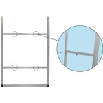 ■壁掛け設置方法:アクリル板とアルミ複合板を外し、横桟に空いている穴を使用してビスで固定します。
※ビスは付属しておりません