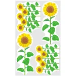 【2026年夏】ウィンドウステッカー ひまわり (No182-8)
