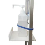 ■重みのあるボトルをご使用の際にはテーブル奥側に固定していただくことを推奨いたします。※消毒液・青色テープは付属しておりません。