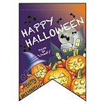 変型タペストリー  HAPPY HALLOWEEN リボン 24994