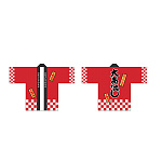 フルカラーハッピ　大売出し 赤 トロピカル Fサイズ (受注生産) 29116