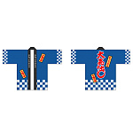 フルカラーハッピ　大売出し 青 スエード LLサイズ (受注生産) 29203