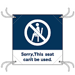 コロナ対策 座席間引き用簡易イスシート 紺地 This seat cant be used (44132)
