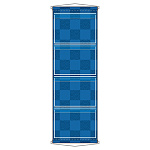 ウォールポケット A4ポケット×4段 ヒモ付き 格子波柄 (46286)