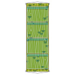 ウォールポケット A4ポケット×4段 ヒモ付き 竹風 (46287)