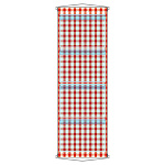 ウォールポケット A4ポケット×4段 ヒモ付き チェック柄 (46290)