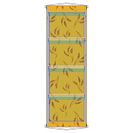 ウォールポケット A4ポケット×4段 ヒモ付き 麦ポップ柄 (46292)