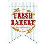 変形タペストリー FRESH BAKERY（リボンカット） カラー:水色 (5863)