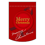 変形タペストリー Merry Christmas カラー:赤 (5876)