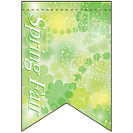 スプリング (グリーンイメージ) リボン型 ミニフラッグ(遮光・両面印刷) (61014)