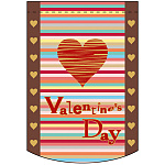 バレンタインデー (ポップ調) アーチ型 ミニフラッグ(遮光・両面印刷) (61029)