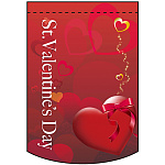 バレンタインデー(13) (レッドベース) アーチ型 ミニフラッグ(遮光・両面印刷) (61032)