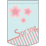 スプリング (水色・桜) アーチ型 ミニフラッグ(遮光・両面印刷) (61035)