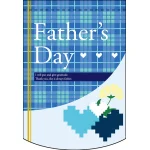 Fathers Day (チェック柄) アーチ型 ミニフラッグ(遮光・両面印刷) (61042)