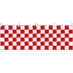 市松柄(紅白) 販促横幕 W1800×H600mm  (68711)