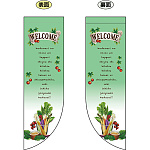 WELCOME (緑 星 ミドル) フラッグ(遮光・両面印刷) (69437)