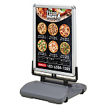 ローリングベース たおれん君 スイング式両面看板 A1 表面カバー シルバー (RB-OUT-PG44R-A1-AG)