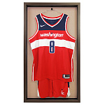 ユニフォーム額 バスケットボール用ユニフォームケース 片面 (受注生産品) オーク 薄茶 UVアクリル (basket_uni_case(ow_br_uv))