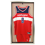 ユニフォーム額 バスケットボール用ユニフォームケース 片面 (受注生産品) シルバー 薄茶 UVアクリル (basket_uni_case(si_br_uv))