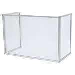 三面自立式 コの字型 飛沫対策用フレーム付きアクリル卓上パーテーション 90cm幅 下部開口なし (4353)  W900×H600