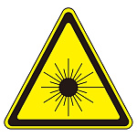 JISレーザー警告ラベルステッカー 10枚1組 サイズ: (大) 50mm三角 (027107)