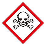 化学物質関係標識 GHSラベル どくろ 5枚入り サイズ: (小) ◇一辺/40mm (037306)
