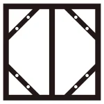 300×600mm明治山型標識用 連結掲示用スチール枠 スライドアングル KHT-2SA 605×610mm (53200)