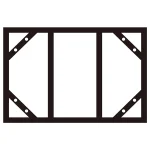 300×600mm明治山型標識用 連結掲示用スチール枠 スライドアングル KHT-3SA 605×912mm (53300)