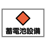電気設備関係標識 危険地域室標識 300×450mm アルミ 蓄電池設備 (61201)