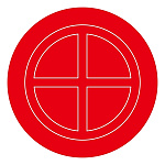 消防標識板 破壊板 アクリル赤色透明 サイズ (外径) :100mmφ×2mm (063100)