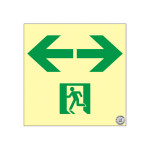 中輝度蓄光避難誘導ステッカー標識 ←非常口→ 消防認定品 TSN943 (68020)