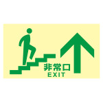 高輝度蓄光式通路誘導標識 ステッカータイプ 東京都条例適合品 非常口・階段上 (68047)