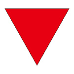 消防標識板 消防隊進入口マーク 200mm三角 仕様:〈進A〉 表ノリタイプ (屋内から貼付) (073001)